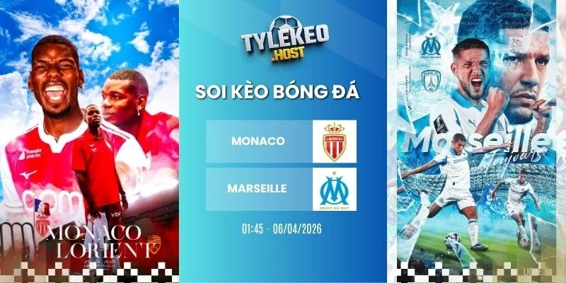 ty le keo Monaco vs Marseille - Ligue 1, 06/04/2026